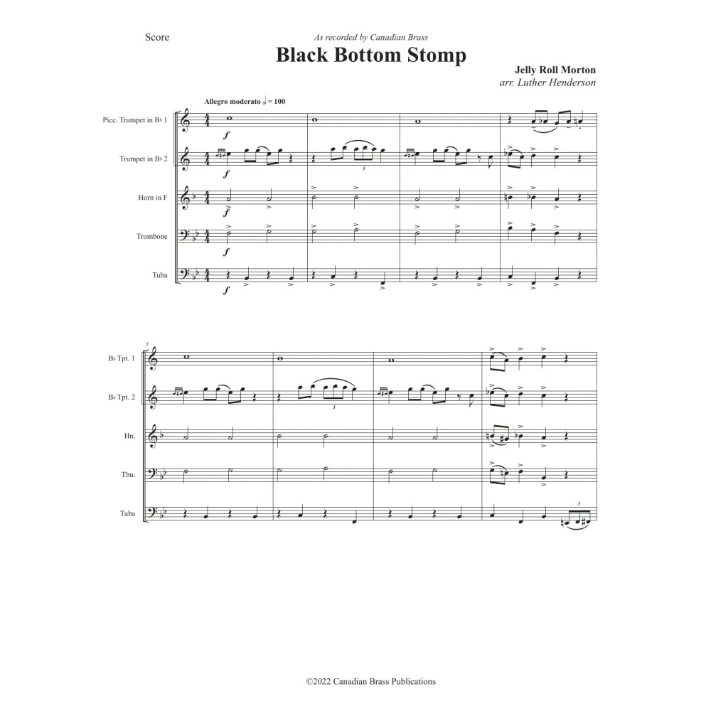 Black Bottom Stomp - Full Score