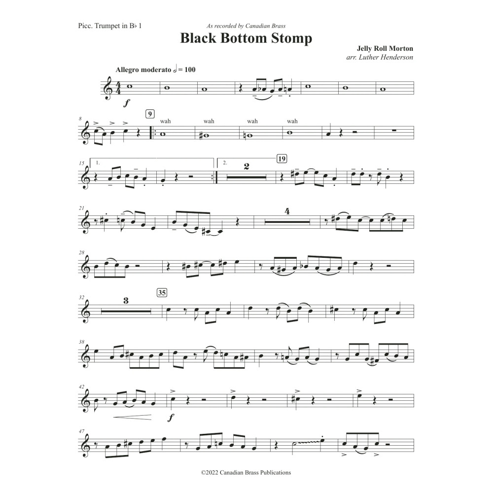 Black Bottom Stomp - Bb Piccolo Trumpet