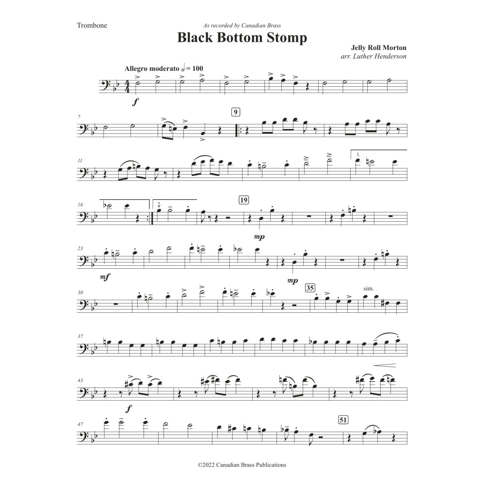 Black Bottom Stomp - Trombone