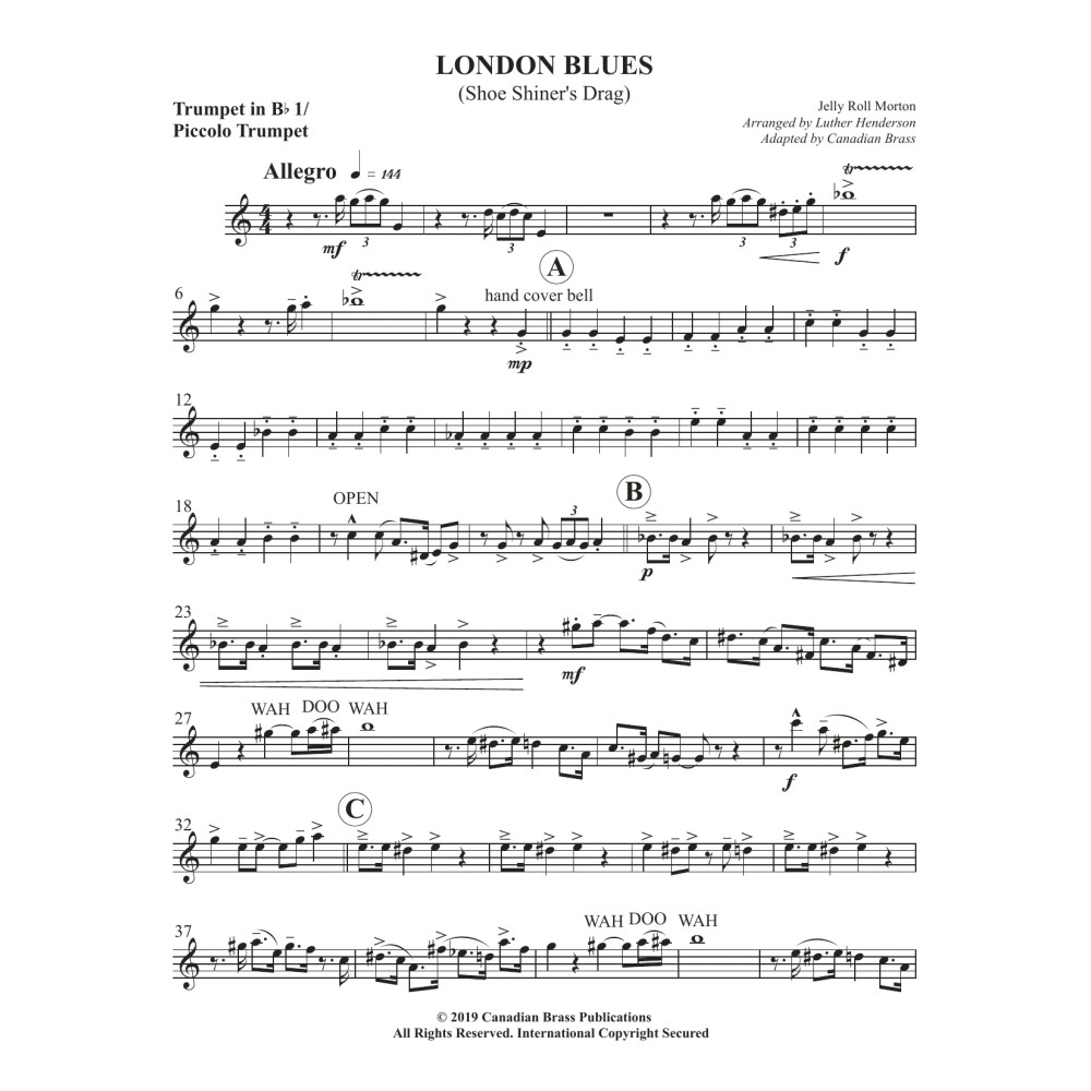 London Blues - Bb Trumpet 1 / Piccolo Tpt.