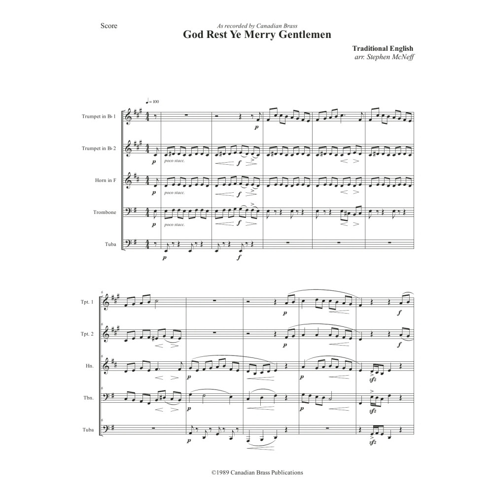 God Rest Ye Merry Gentlemen - Full Score