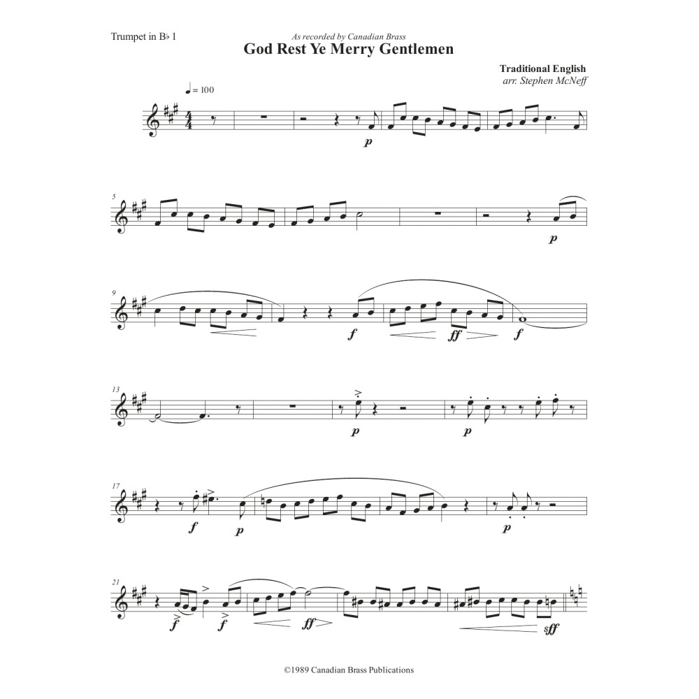 God Rest Ye Merry Gentlemen - Bb Trumpet 1