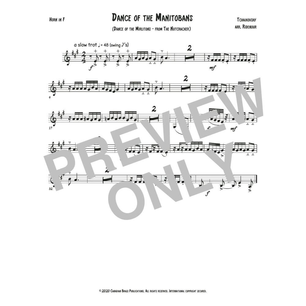 Dance of the Manitobans - F Horn
