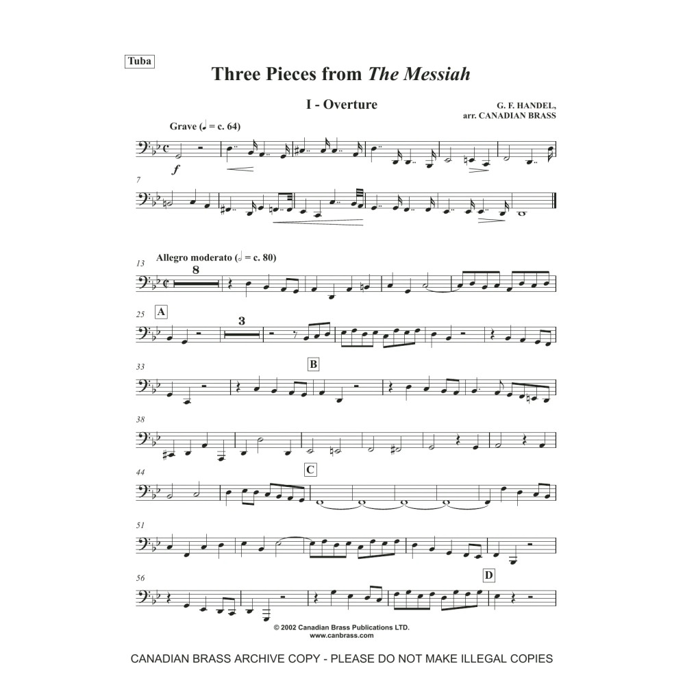 Three Pieces from the Messiah - Tuba