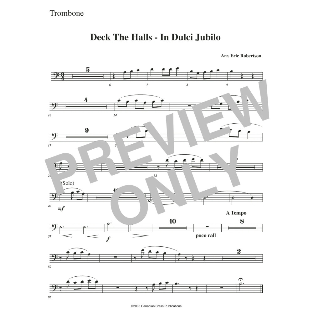 Deck the Halls - In Dulci Jubilo (with Organ) - Trombone