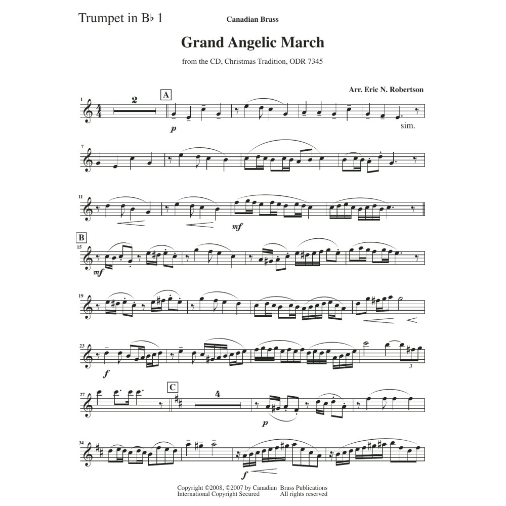 Grand Angelic March - Bb Trumpet 1