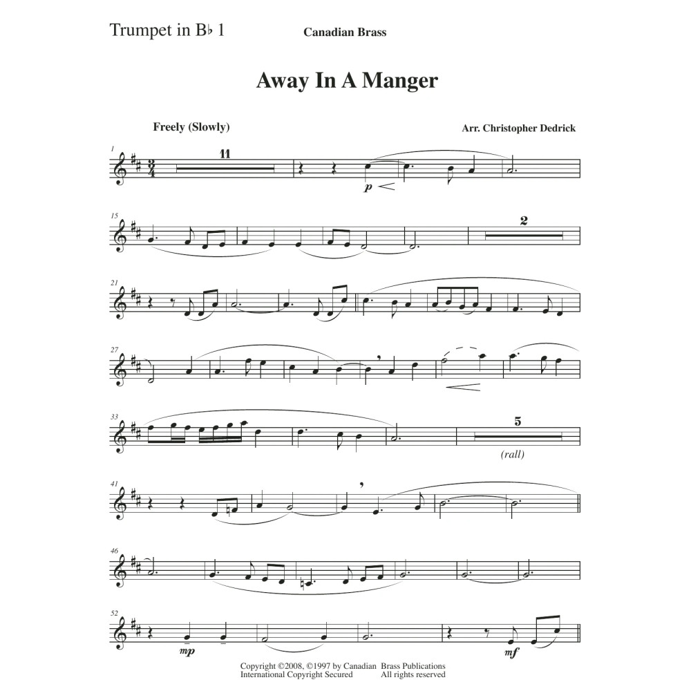 Away In A Manger - Bb Trumpet 1
