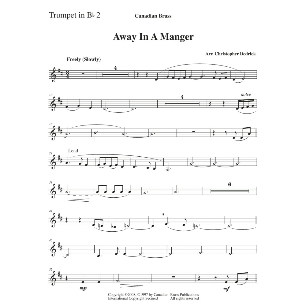 Away In A Manger - Bb Trumpet 2