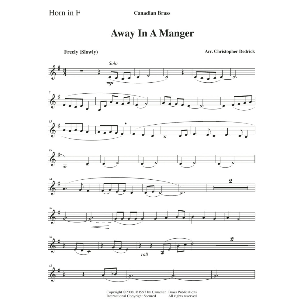 Away In A Manger - F Horn