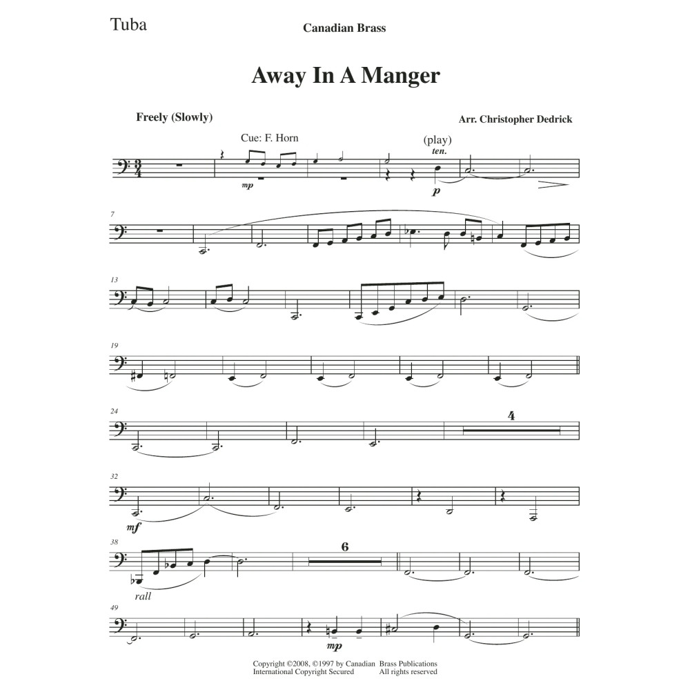 Away In A Manger - Tuba