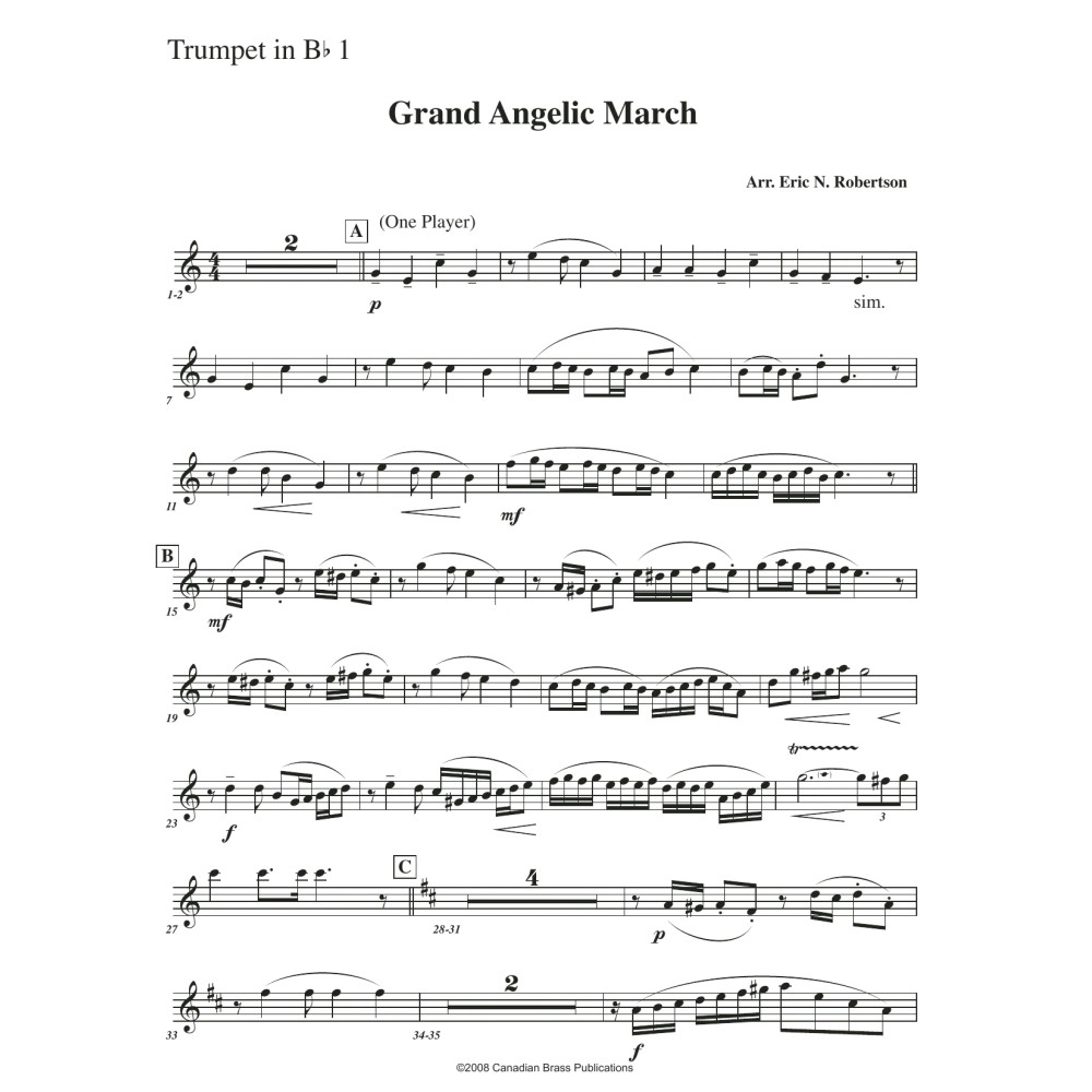 Grand Angelic March (with Organ) - Bb Trumpet 1