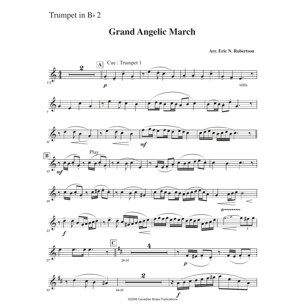 Grand Angelic March (with Organ) - Bb Trumpet 2