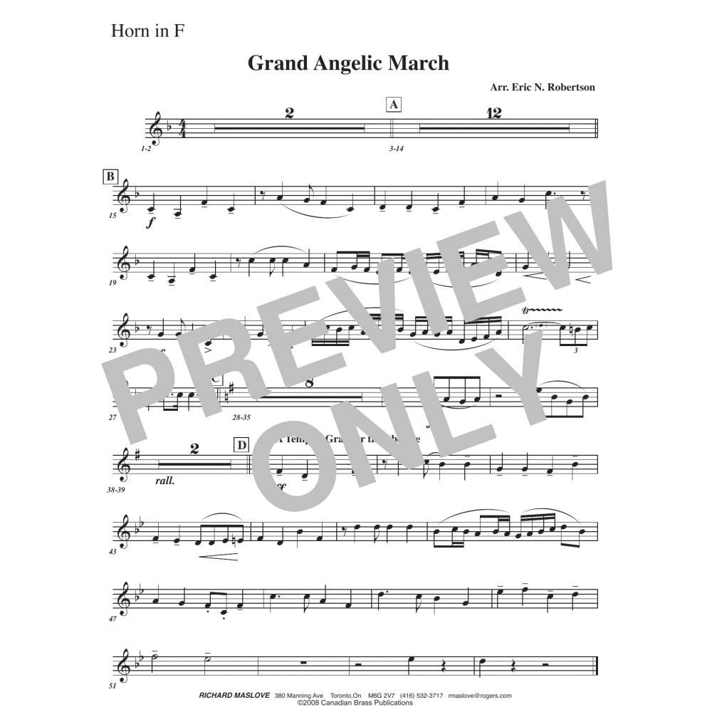 Grand Angelic March (with Organ) - F Horn