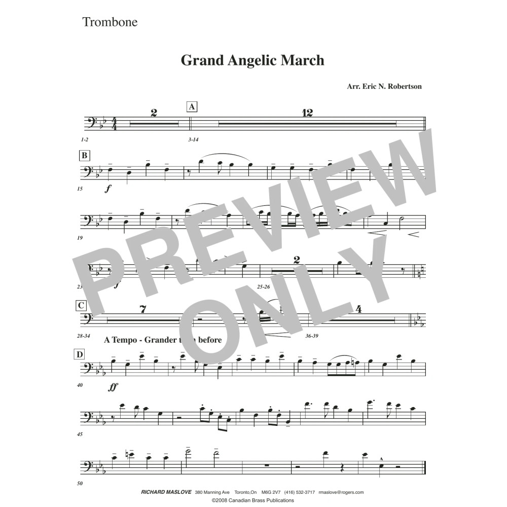 Grand Angelic March (with Organ) - Trombone