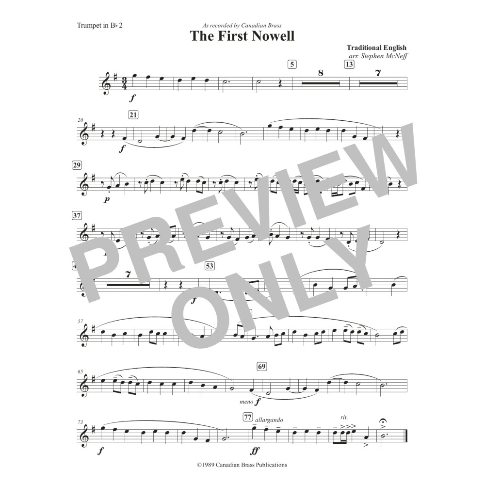 The First Nowell - Bb Trumpet 2