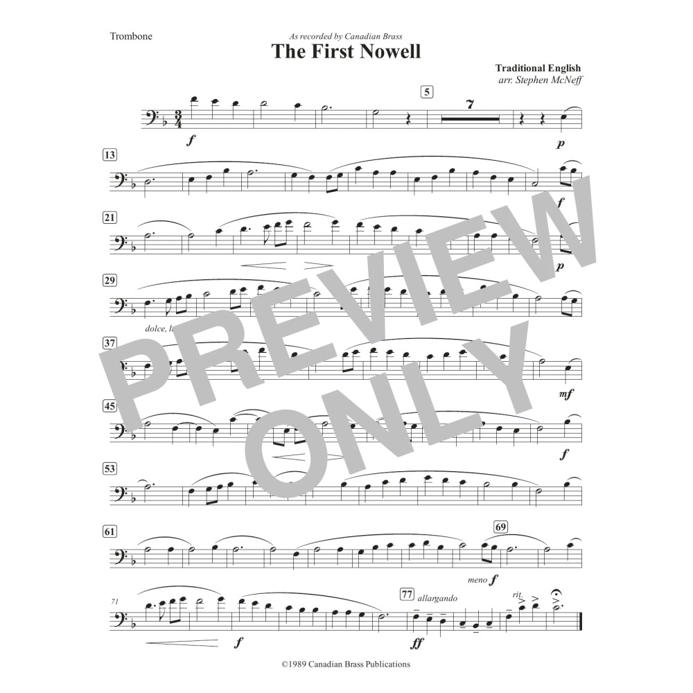 The First Nowell - Trombone