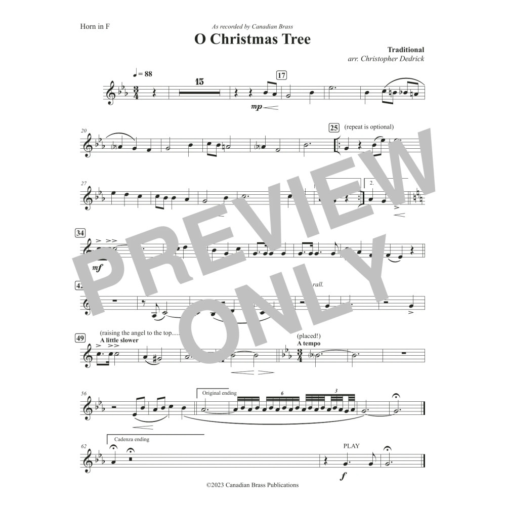 O Christmas Tree - F Horn