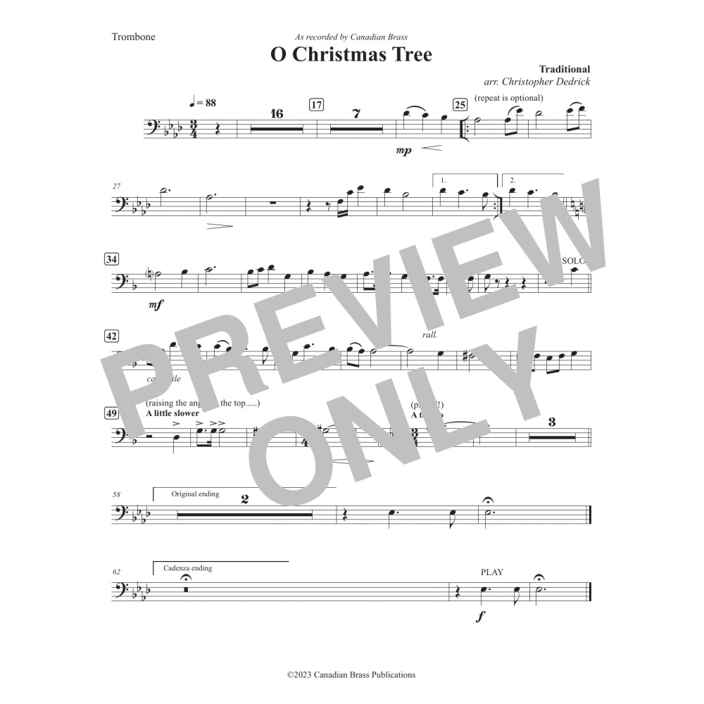 O Christmas Tree - Trombone