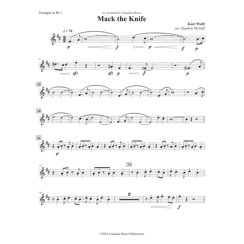 Mack The Knife - Bb Trumpet 1