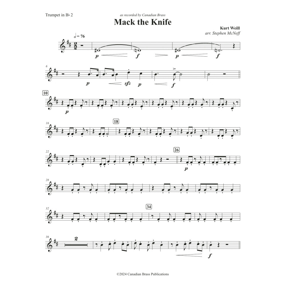 Mack The Knife - Bb Trumpet 2