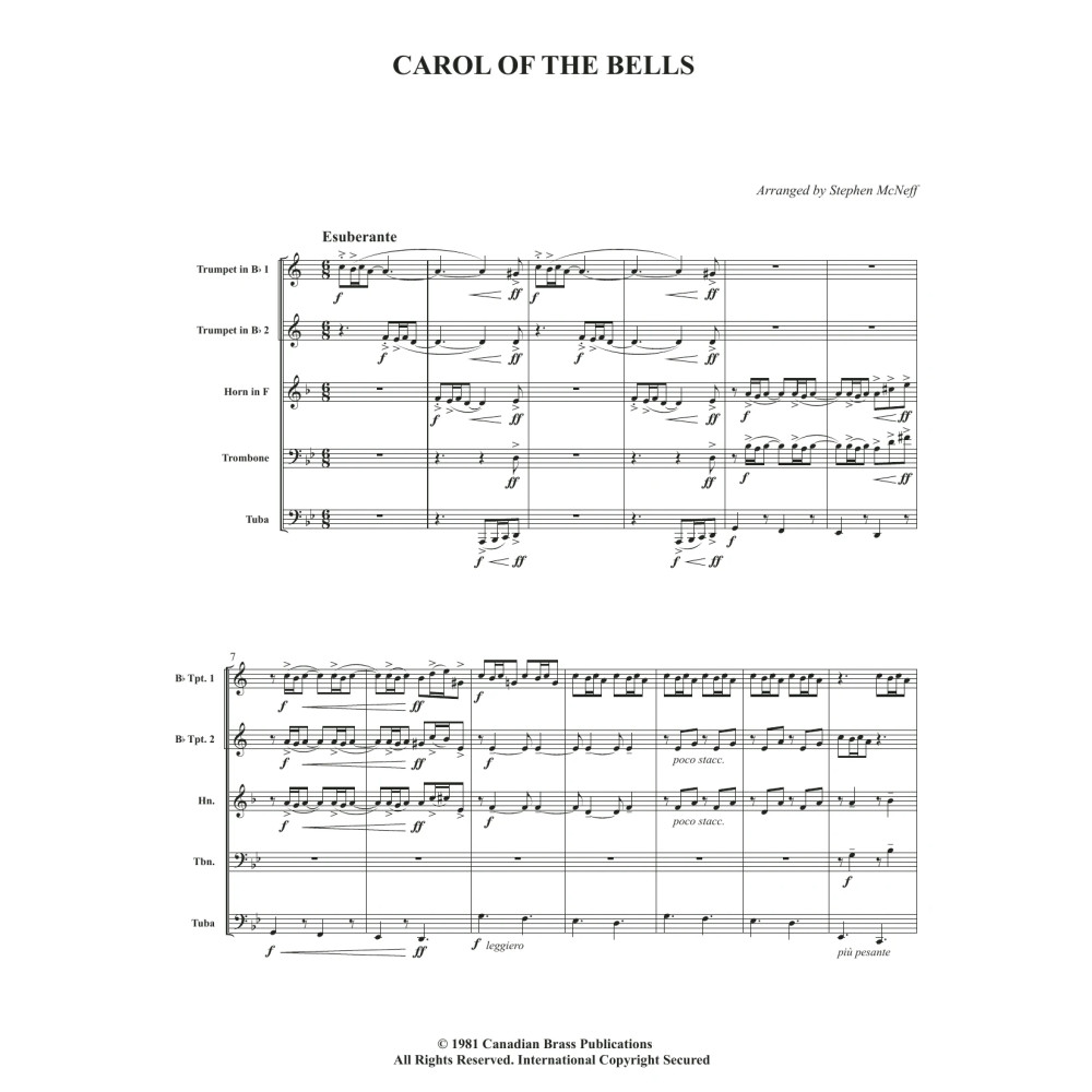 Carol of the Bells - Full Score