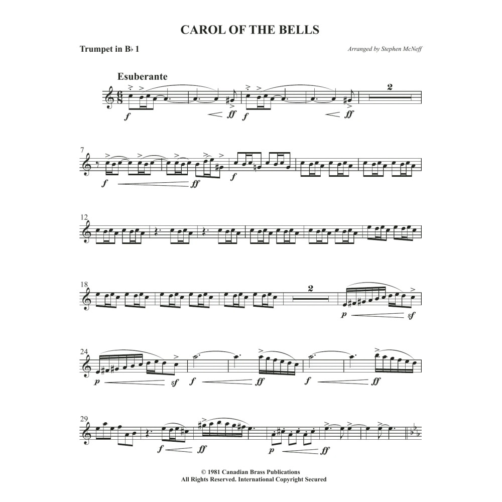 Carol of the Bells - Bb Trumpet 1
