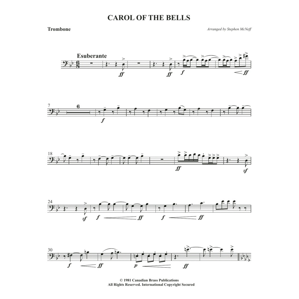 Carol of the Bells - Trombone