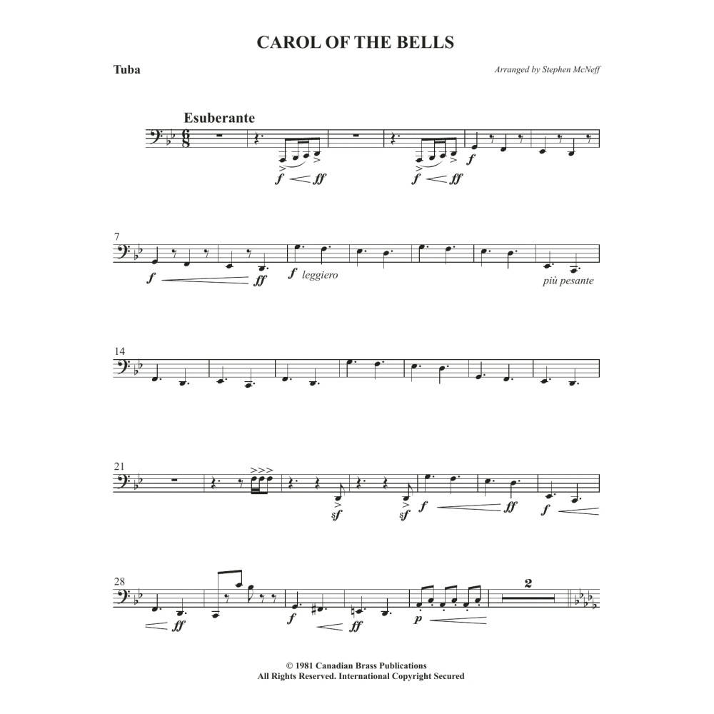 Carol of the Bells - Tuba