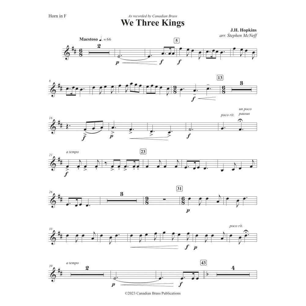 We Three Kings - F Horn