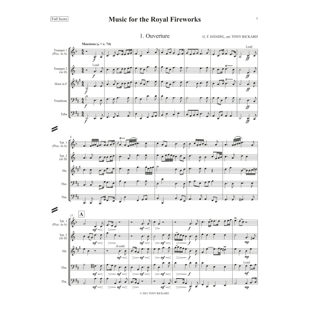 Music for the Royal Fireworks - Full Score