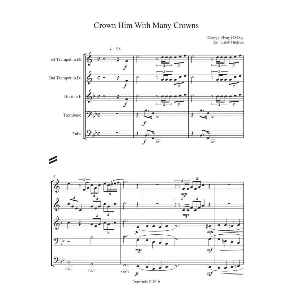 Crown Him With Many Crowns - Full Score