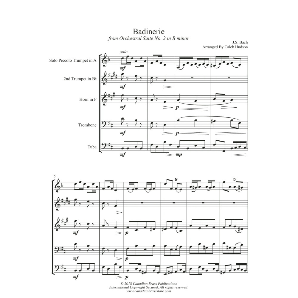 Badinerie (from Orchestral Suite No. 2 in B Minor) - Full Score