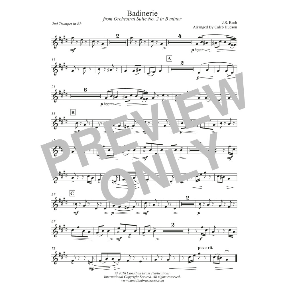 Badinerie (from Orchestral Suite No. 2 in B Minor) - Bb Trumpet 2