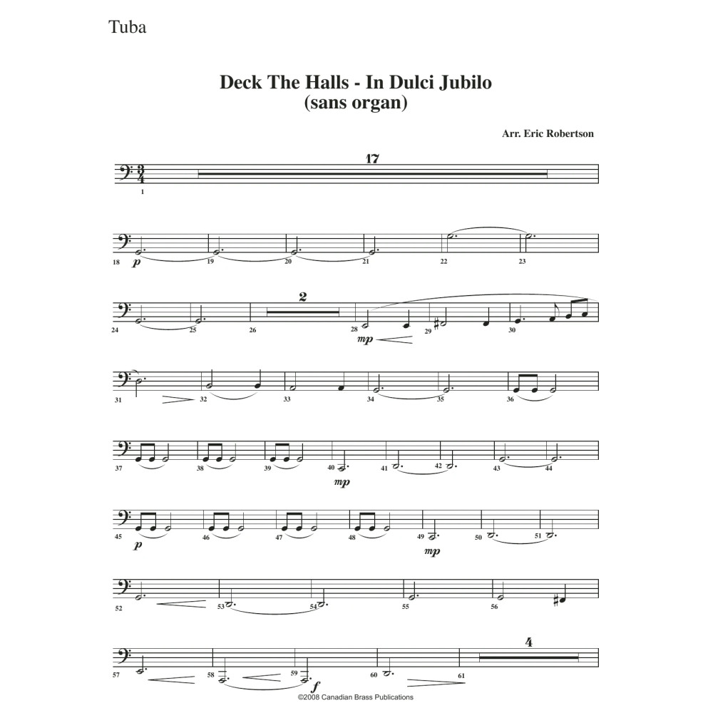 Deck the Halls - In Dulci Jubilo - Tuba