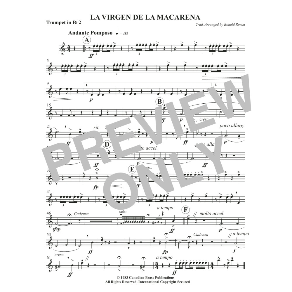La Virgen De La Macarena - Bb Trumpet 2