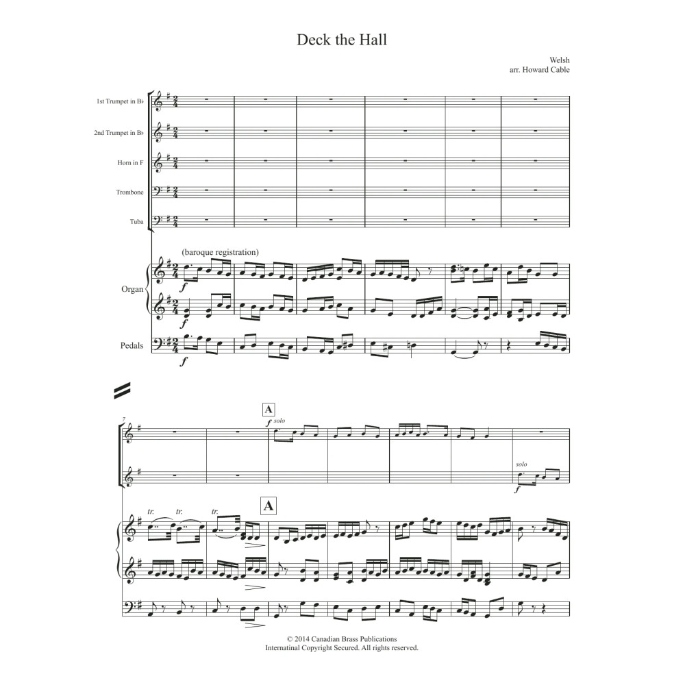 Deck the Hall (with Organ) - Full Score