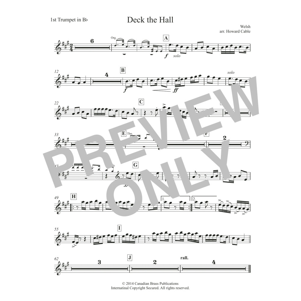 Deck the Hall (with Organ) - Bb Trumpet 1