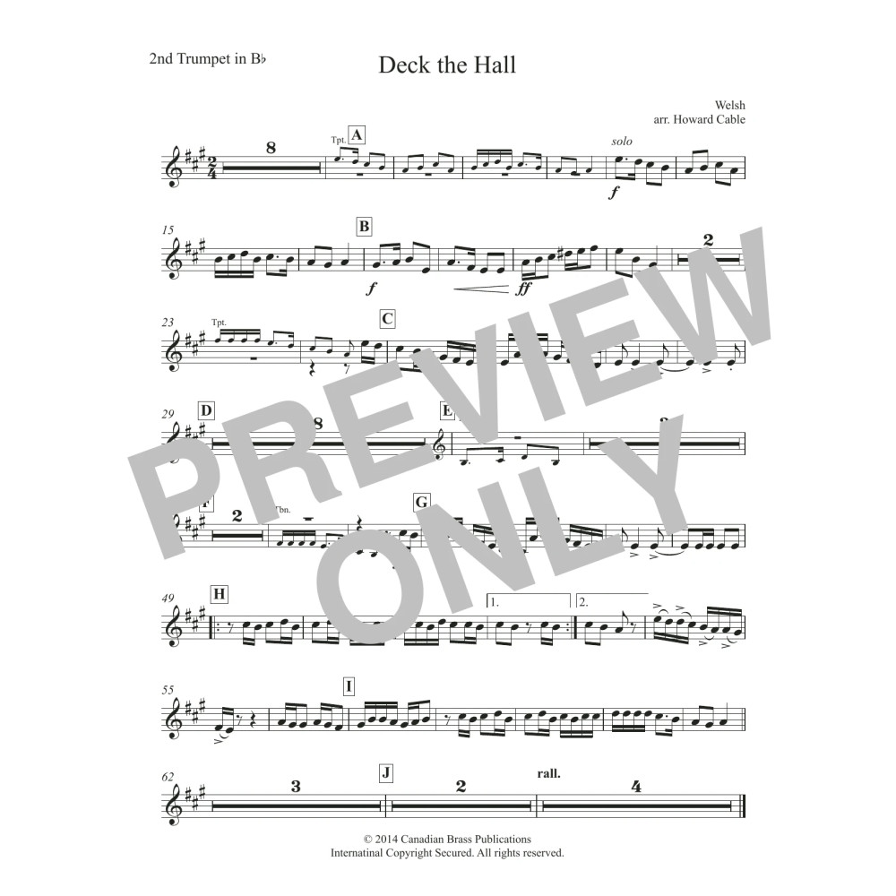 Deck the Hall (with Organ) - Bb Trumpet 2