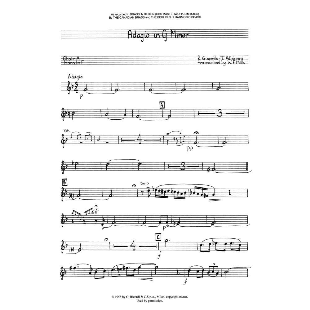 Adagio in G Minor - F Horn