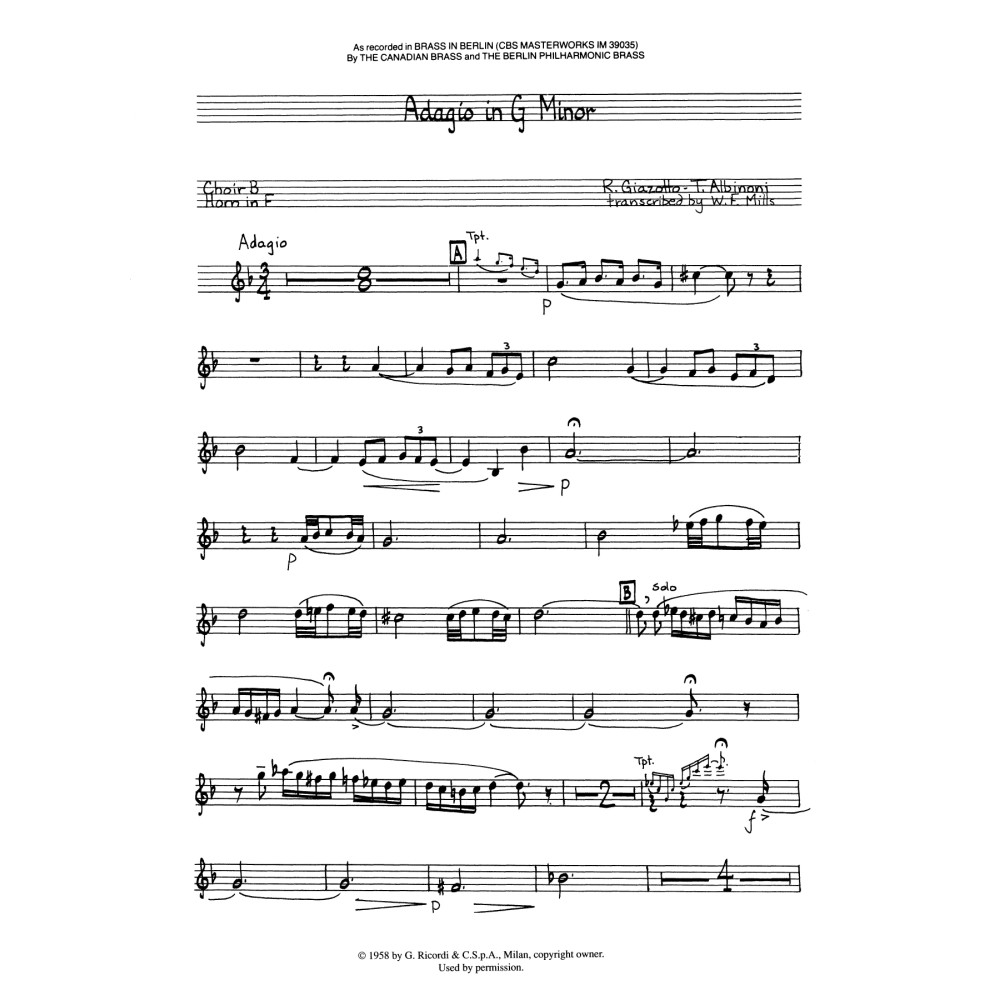 Adagio in G Minor - F Horn