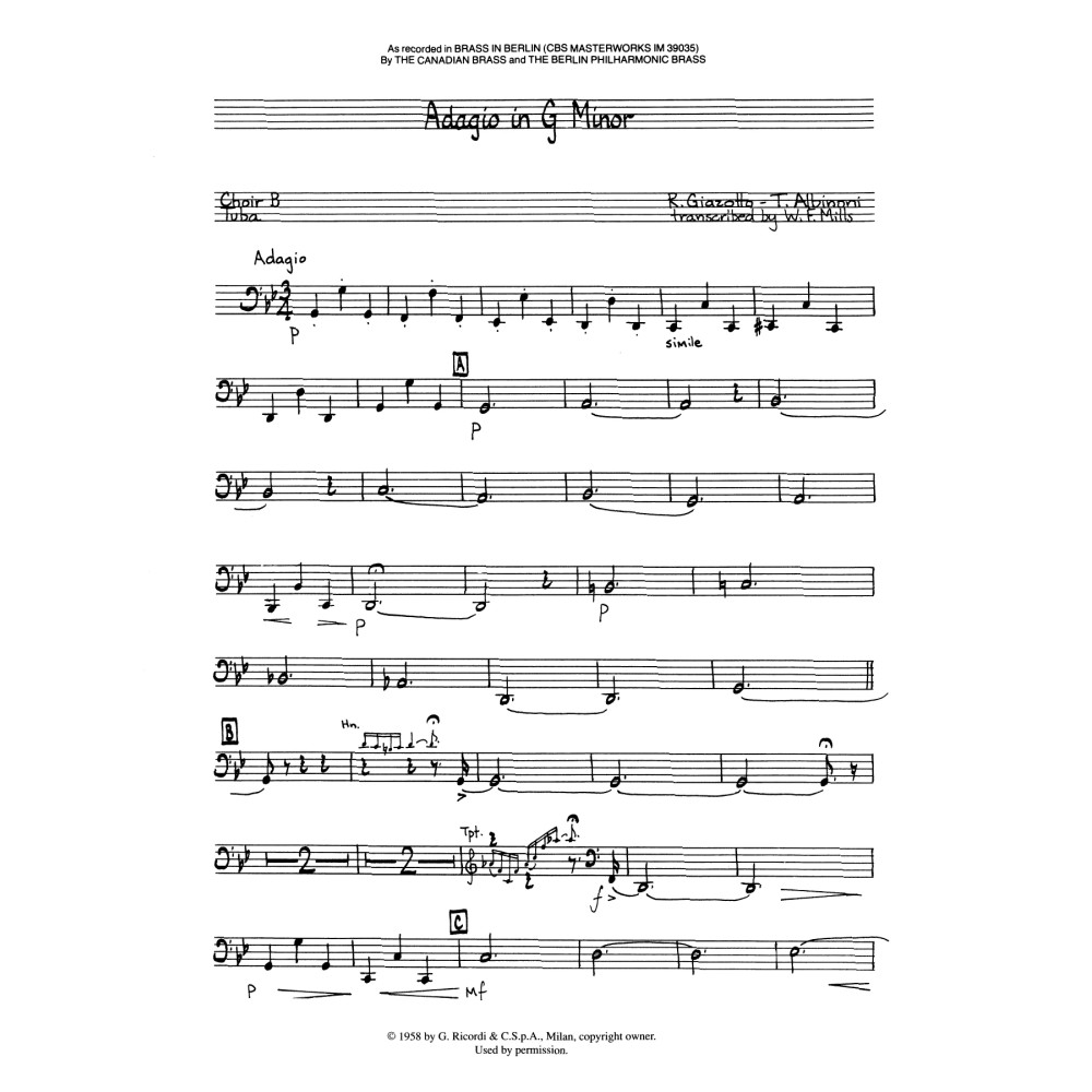 Adagio in G Minor - Tuba