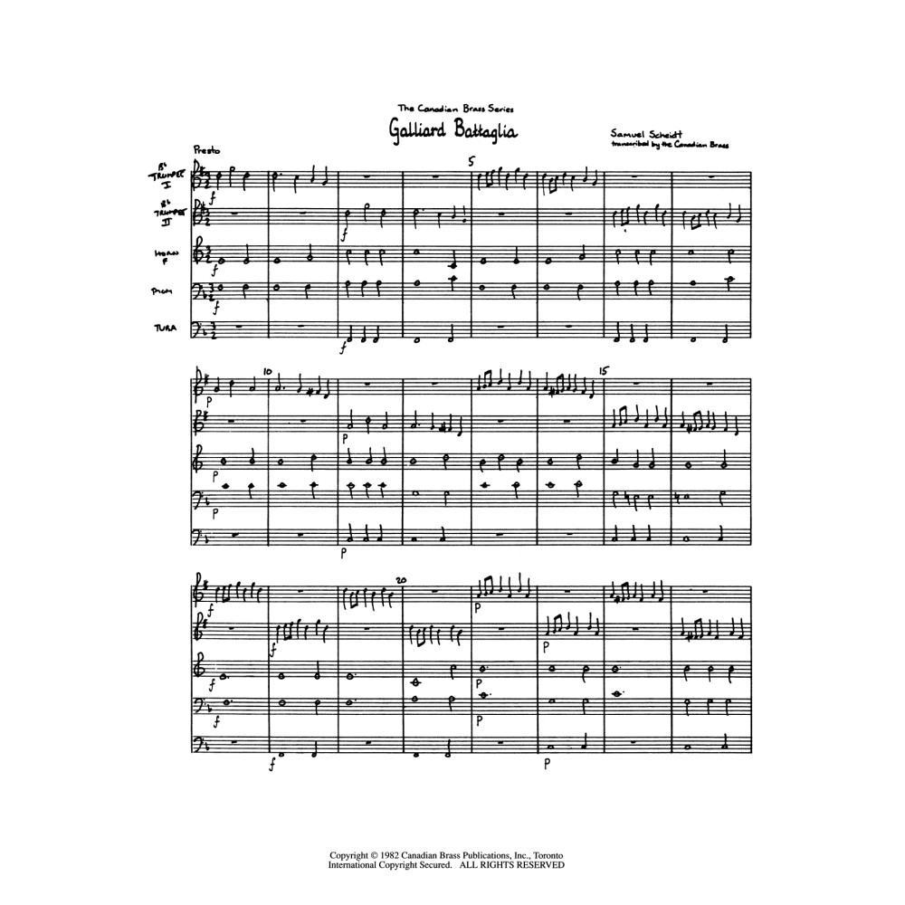 Galliard Battaglia - Full Score
