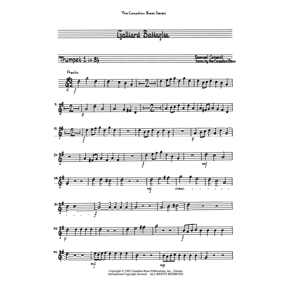 Galliard Battaglia - Bb Trumpet 1
