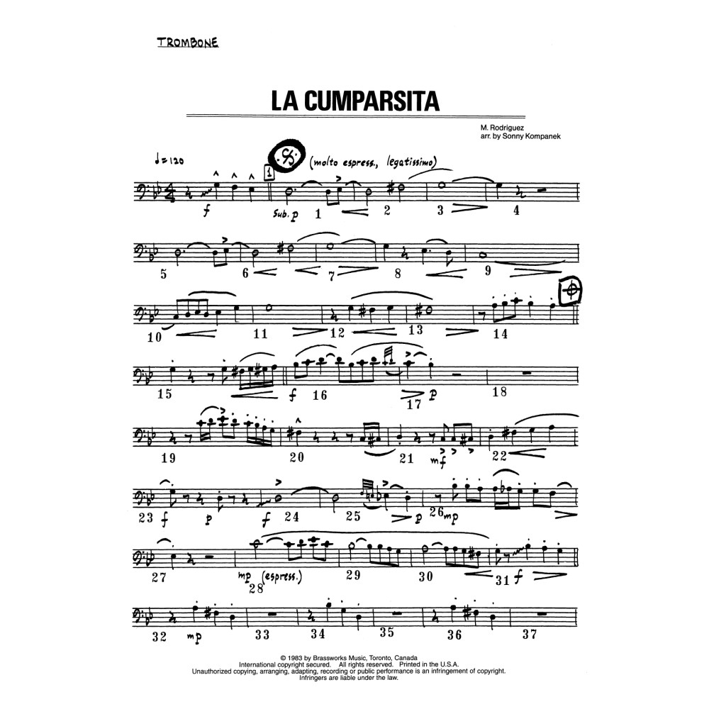 La Cumparsita - Trombone