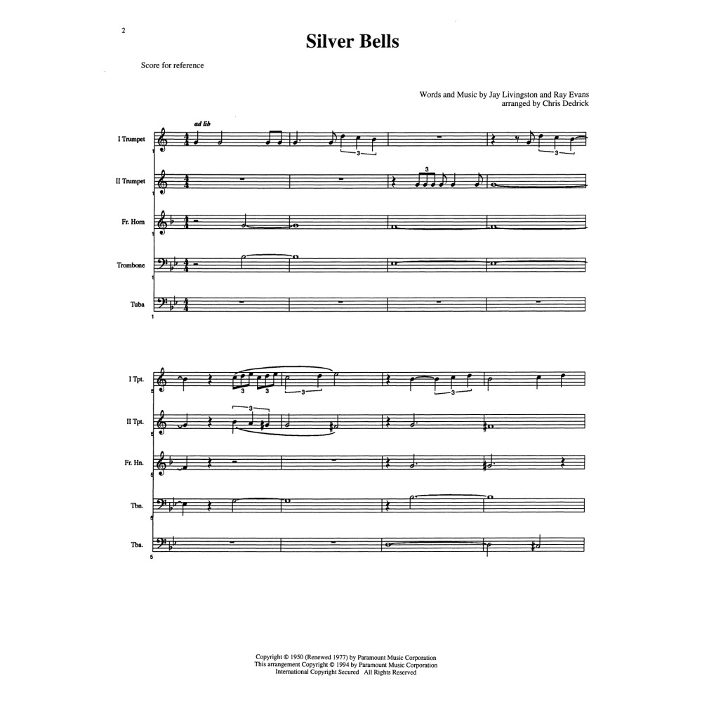 Silver Bells - Full Score