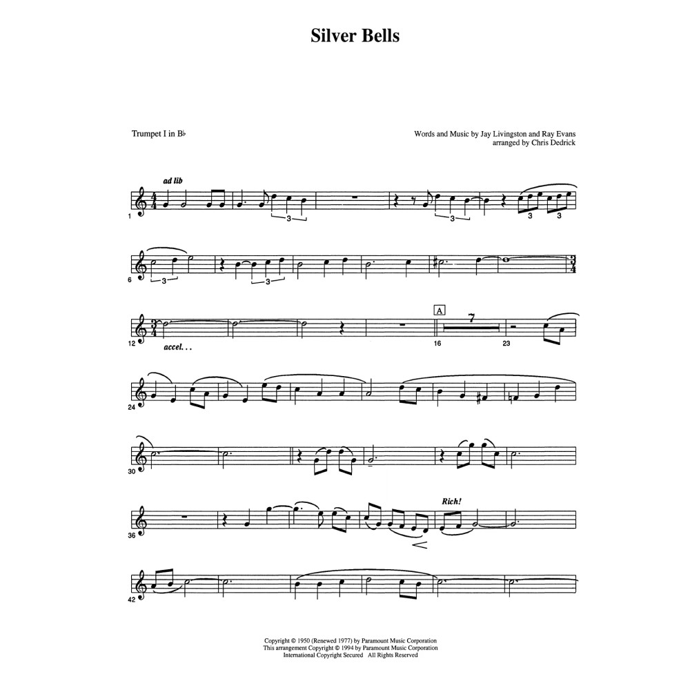 Silver Bells - Bb Trumpet 1