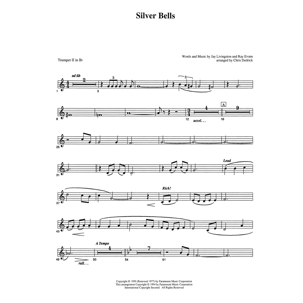Silver Bells - Bb Trumpet 2