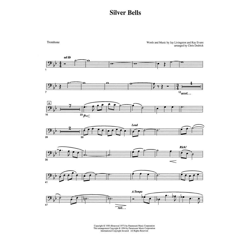 Silver Bells - Trombone