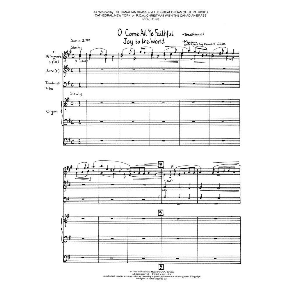 O Come All Ye Faithful / Joy to the World - Full Score