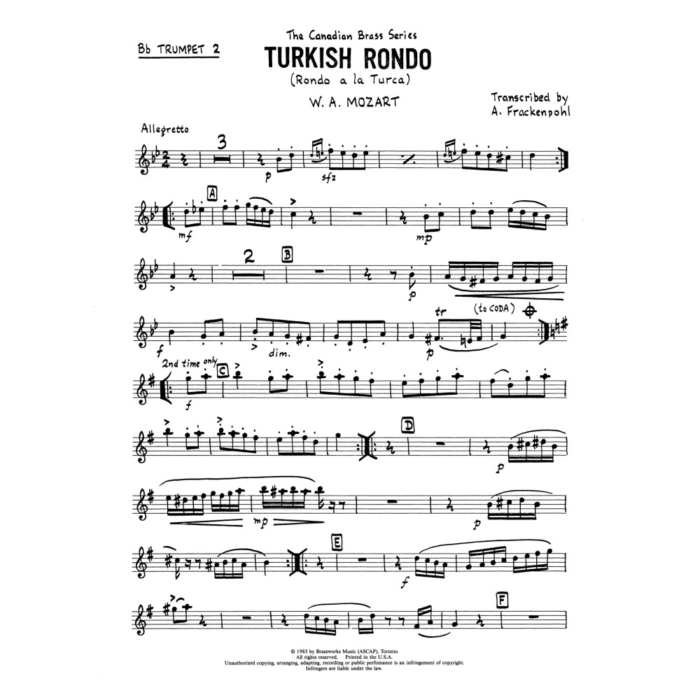 Turkish Rondo - Bb Trumpet 2